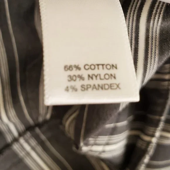 Ann Taylor Loft Striped Cuffed Crop Pants | Like New | 2P | Charcoal White - Picture 15 of 16